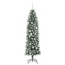 vidaXL Mű Karcsú Karácsonyi Fa 300 LED-del Zöld és Fehér 180 cm