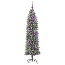 vidaXL Mű Karcsú Karácsonyi Fa 300 LED-del Zöld és Fehér 180 cm