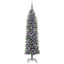 vidaXL Mű Karcsú Karácsonyi Fa 300 LED-del Zöld és Fehér 180 cm