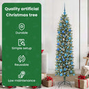 vidaXL Mű Karcsú Karácsonyi Fa 300 LED-del Zöld és Fehér 180 cm