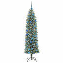 vidaXL Mű Karcsú Karácsonyi Fa 300 LED-del Zöld és Fehér 180 cm