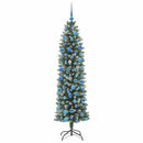 vidaXL Mű Karcsú Karácsonyi Fa 300 LED-del Zöld és Fehér 180 cm