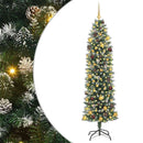 vidaXL Mű Karcsú Karácsonyi Fa 300 LED-del Zöld és Fehér 210 cm