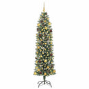 vidaXL Mű Karcsú Karácsonyi Fa 300 LED-del Zöld és Fehér 210 cm