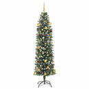 vidaXL Mű Karcsú Karácsonyi Fa 300 LED-del Zöld és Fehér 210 cm