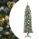 vidaXL Mű Karcsú Karácsonyi Fa 300 LED-del Zöld és Fehér 210 cm