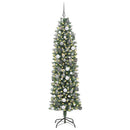 vidaXL Mű Karcsú Karácsonyi Fa 300 LED-del Zöld és Fehér 210 cm