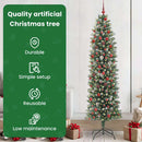 vidaXL Mű Karcsú Karácsonyi Fa 300 LED-del Zöld és Fehér 210 cm