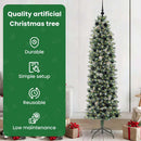 vidaXL Mű Karcsú Karácsonyi Fa 300 LED-del Zöld és Fehér 210 cm