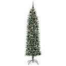 vidaXL Mű Karcsú Karácsonyi Fa 300 LED-del Zöld és Fehér 210 cm