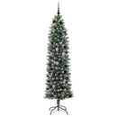 vidaXL Mű Karcsú Karácsonyi Fa 300 LED-del Zöld és Fehér 210 cm
