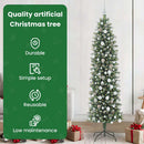 vidaXL Mű Karcsú Karácsonyi Fa 300 LED-del Zöld és Fehér 210 cm