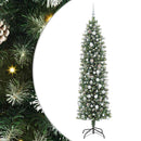 vidaXL Mű Karcsú Karácsonyi Fa 300 LED-del Zöld és Fehér 210 cm