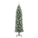 vidaXL Mű Karcsú Karácsonyi Fa 300 LED-del Zöld és Fehér 210 cm