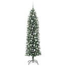 vidaXL Mű Karcsú Karácsonyi Fa 300 LED-del Zöld és Fehér 210 cm