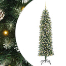 vidaXL Mű Karcsú Karácsonyi Fa 300 LED-del Zöld és fehér 210 cm