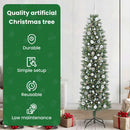 vidaXL Mű Karcsú Karácsonyi Fa 300 LED-del Zöld és Fehér 210 cm