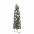 vidaXL Mű Karcsú Karácsonyi Fa 300 LED-del Zöld és Fehér 210 cm
