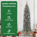 vidaXL Mű Karcsú Karácsonyi Fa 300 LED-del Zöld és Fehér 210 cm
