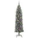 vidaXL Mű Karcsú Karácsonyi Fa 300 LED-del Zöld és Fehér 210 cm