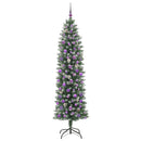 vidaXL Mű Karcsú Karácsonyi Fa 300 LED-del Zöld és Fehér 210 cm