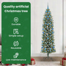 vidaXL Mű Karcsú Karácsonyi Fa 300 LED-del Zöld és Fehér 210 cm