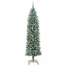 vidaXL Mű Karcsú Karácsonyi Fa 300 LED-del Zöld és Fehér 210 cm
