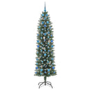 vidaXL Mű Karcsú Karácsonyi Fa 300 LED-del Zöld és Fehér 210 cm