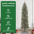 vidaXL Mű Karcsú Karácsonyi Fa 300 LED-del Zöld és Fehér 240 cm