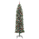 vidaXL Mű Karcsú Karácsonyi Fa 300 LED-del Zöld és Fehér 240 cm