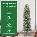 vidaXL Mű Karcsú Karácsonyi Fa 300 LED-del Zöld és Fehér 240 cm