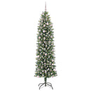 vidaXL Mű Karcsú Karácsonyi Fa 300 LED-del Zöld és Fehér 240 cm