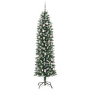 vidaXL Mű Karcsú Karácsonyi Fa 300 LED-del Zöld és Fehér 240 cm