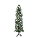 vidaXL Mű Karcsú Karácsonyi Fa 300 LED-del Zöld és Fehér 240 cm
