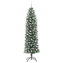 vidaXL Mű Karcsú Karácsonyi Fa 300 LED-del Zöld és Fehér 240 cm