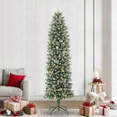 vidaXL Mű Karcsú Karácsonyi Fa 300 LED-del Zöld és fehér 240 cm