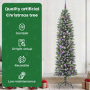 vidaXL Mű Karcsú Karácsonyi Fa 300 LED-del Zöld és Fehér 240 cm
