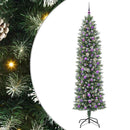 vidaXL Mű Karcsú Karácsonyi Fa 300 LED-del Zöld és Fehér 240 cm