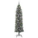 vidaXL Mű Karcsú Karácsonyi Fa 300 LED-del Zöld és Fehér 240 cm