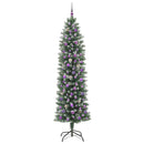 vidaXL Mű Karcsú Karácsonyi Fa 300 LED-del Zöld és Fehér 240 cm
