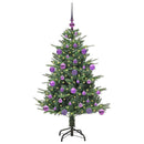 vidaXL Mesterséges, elővilágított karácsonyfa labdákkal Zöld 120 cm