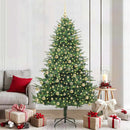 vidaXL Mesterséges, elővilágított karácsonyfa labdákkal Zöld 210 cm