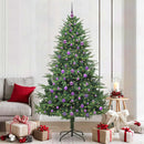 vidaXL Mesterséges, elővilágított karácsonyfa labdákkal Zöld 210 cm