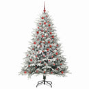 vidaXL Műfenyő világítással és gömbkészlettel Zöld 180 cm PVC és PE