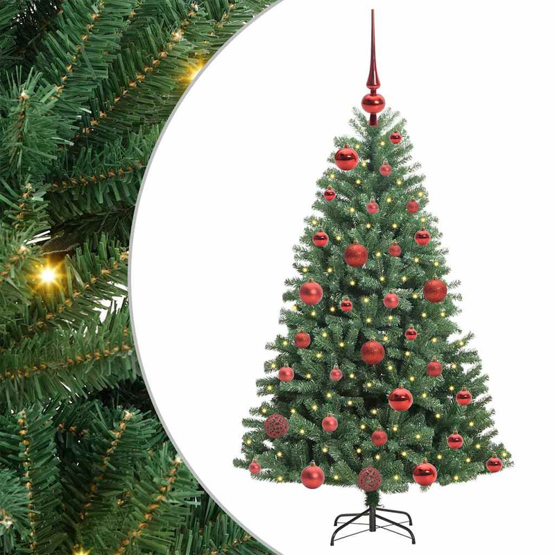 vidaXL Műanyag Hajtogatós Karácsonyfa Zöld 120 cm PVC és fém
