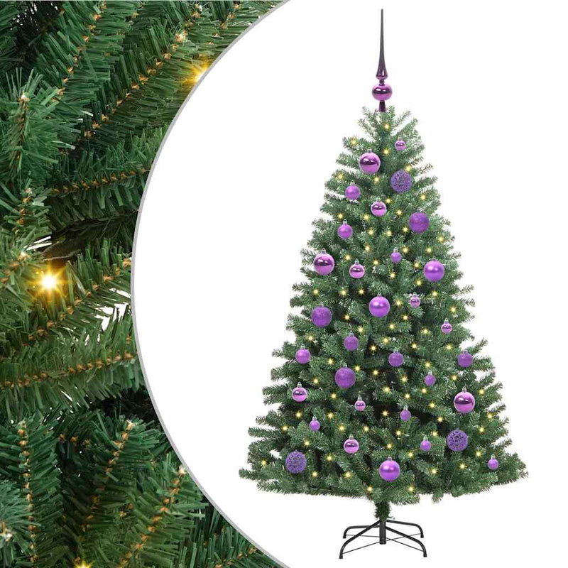 vidaXL Műanyag Hajtogatós Karácsonyfa Zöld 120 cm PVC és fém