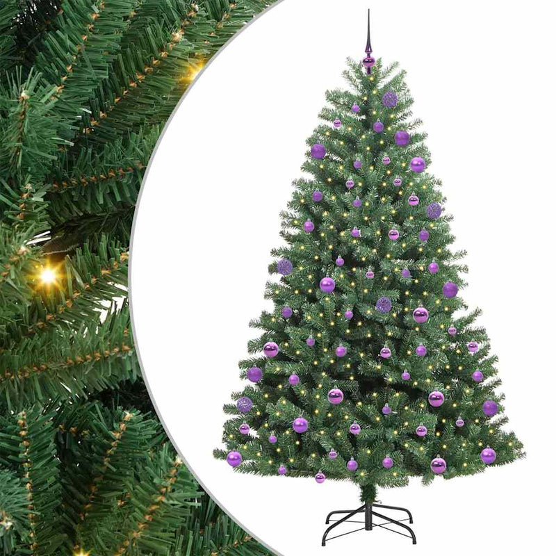 vidaXL Műanyag Hajtogatós Karácsonyfa Zöld 180 cm PVC és fém