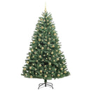 vidaXL Műanyag Hajtogatós Karácsonyfa Zöld 210 cm PVC és fém
