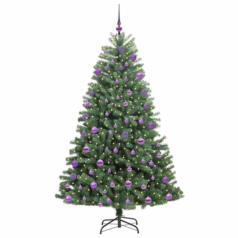 vidaXL Műanyag Hajtogatós Karácsonyfa Zöld 210 cm PVC és fém