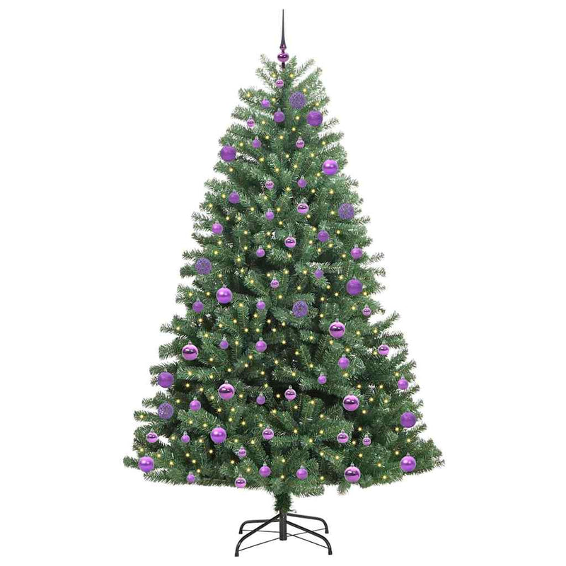 vidaXL Műanyag Hajtogatós Karácsonyfa Zöld 240 cm PVC és fém